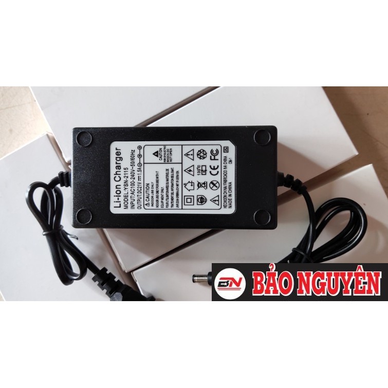 BN. Sạc 5s 21v 1.5a, chuyên sạc pin Li-ion 18v, có đèn báo đầy