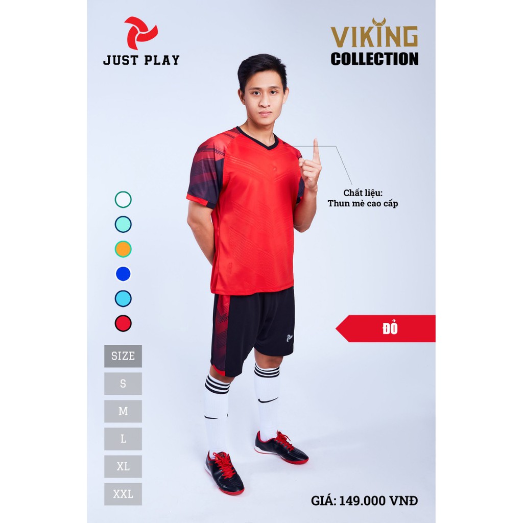 Áo bóng đá không logo thiết kế JP VIKING vải mè cao cấp 6 màu