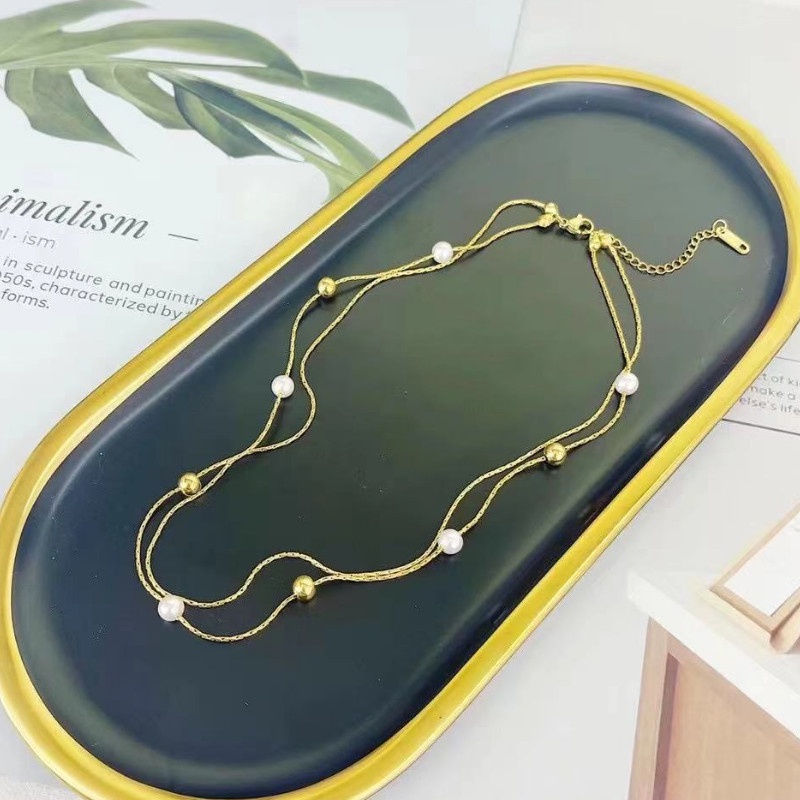 Dây Chuyền 2 Tầng Titan Ko Đen TT 3904