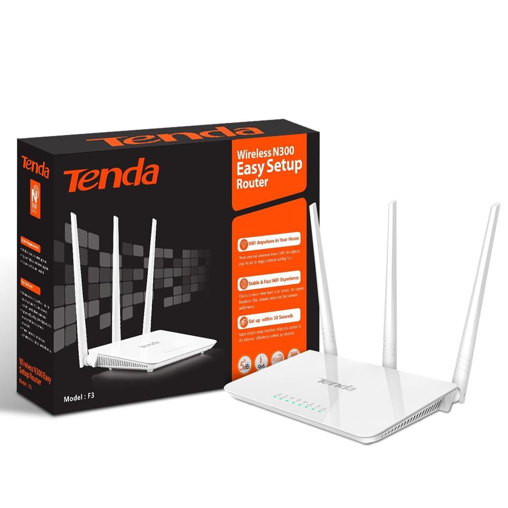 Thiết bị phát sóng WIFI 3 anten tốc độ 300M TENDA F3 (Trắng mới 100%) hàng nhập khẩu -dc2269 | BigBuy360 - bigbuy360.vn
