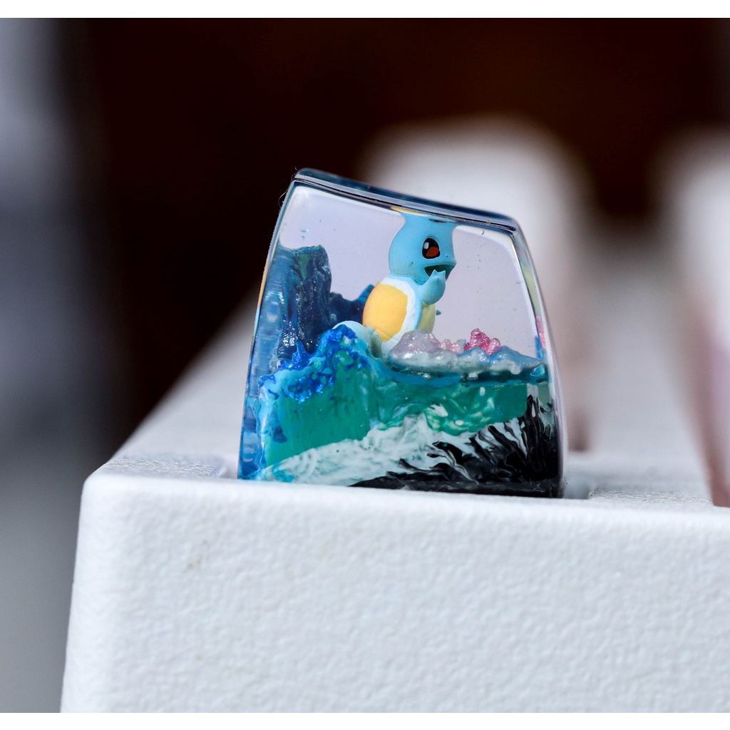 Keycap POKEMON Squirtle, keycap lẻ cho bàn phím cơ, keycap artisan, SA profile, phù hợp với mọi bàn phím cơ tiêu chuẩn