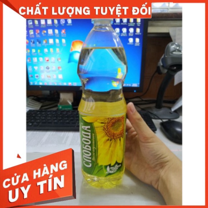 Dầu Ăn Hữu Cơ Hướng Dương ô liu của Nga dạng chai 1lít HSD: 26/11/2022