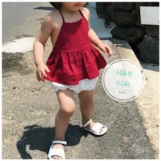 Sét cổ yếm hở lưng cho bé gái
