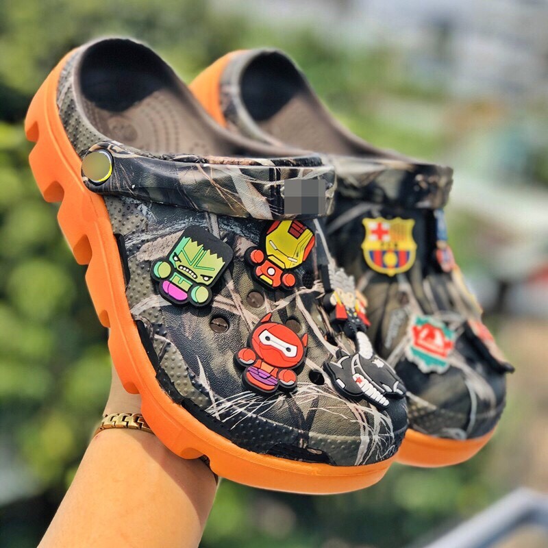 Giàydép Cross vảy sơn đế cam phủ lớp ràn ri cool ngầu tặng thêm 12 sticker cross