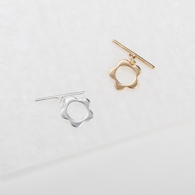 Khóa Cài Vòng Tay / Dây Chuyền Bằng Đồng Mạ Vàng 14k Hình Hoa Mận diy