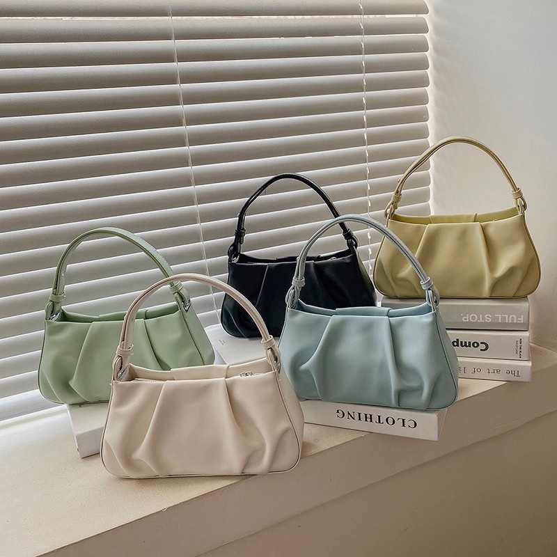 Túi xách đeo vai kẹp nách hình đám mây bằng da PU thời trang Hàn Quốc sành điệu cho nữ IELGY