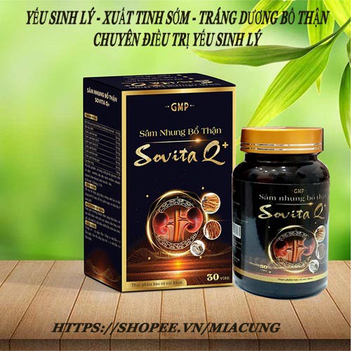 XUẤT TINH SỚM Sâm nhung bổ thận Sovita Q hỗ trợ ngừa xuất tinh sớm yếu sinh lý rối loạn cương dương tăng cường sinh lý