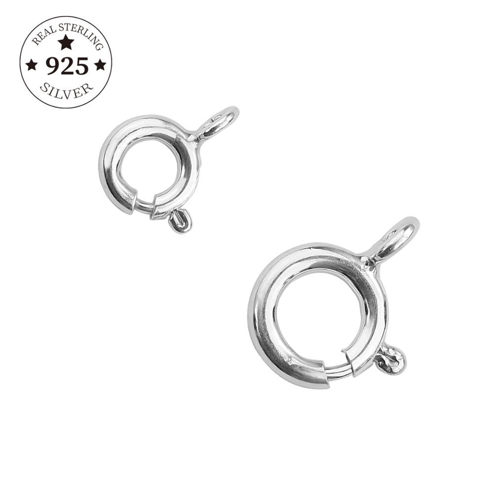 Khóa lò xo Beadia mạ bạc 925 dạng vòng hở có lò xo dùng làm vòng đeo tay/dây chuyền