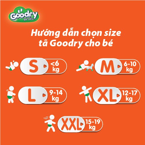 [Mã BMBAU50 giảm 7% đơn 99K] Tã quần Goodry L54 (9-14 kg) - Công nghệ Nhật Bản thấm hút nhanh - Siêu mềm mại, khô thoáng