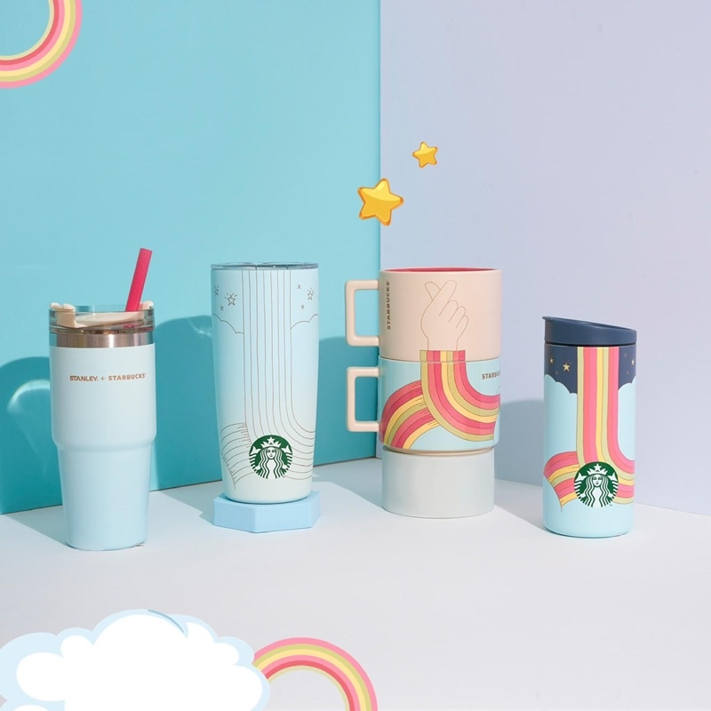 Cốc Mug Starbucks Rainbow Road 12Oz
