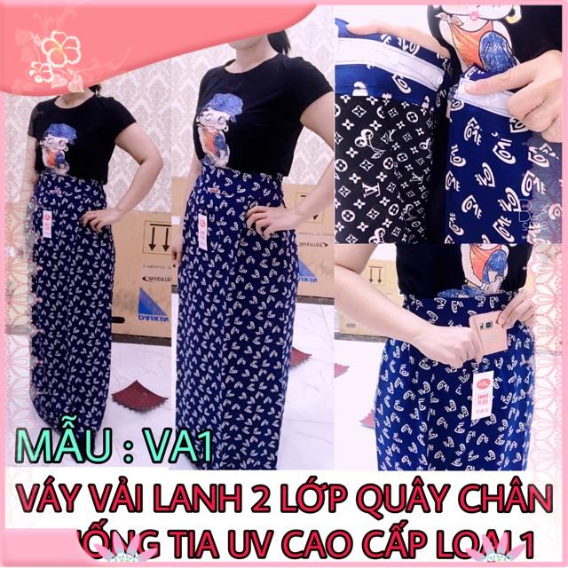 [người bán địa phương] VÁY VẢI LANH 2 LỚP QUÂY CHÂN CHỐNG TIA UV CHỐNG NẮNG CAO CẤP LOẠI 1 FREESIZE