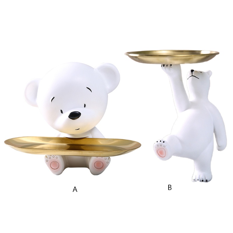 Khay Đựng Trái Cây / Trang Sức / Bánh Kẹo Hình Gấu Trắng Siêu Dễ Thương Phong Cách Bắc Âu