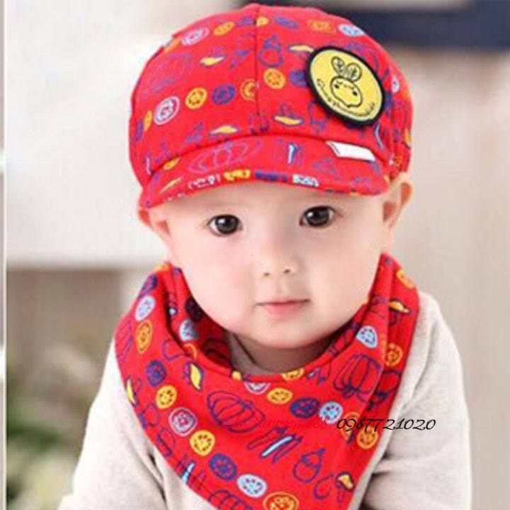 Set Mũ lưỡi trai kèm Khăn tam giác