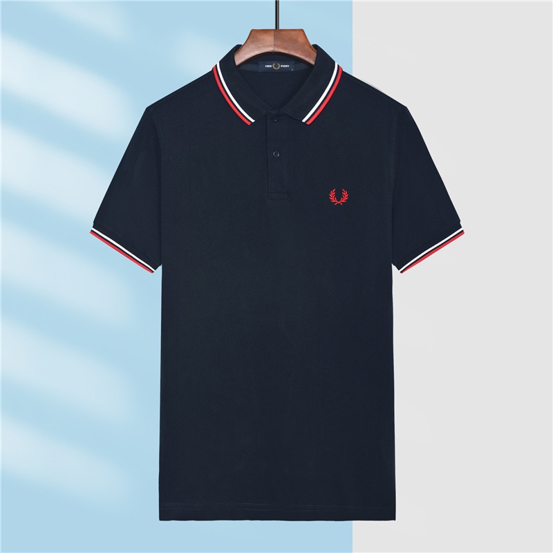 Áo Thun Polo Pe Fred Pe Tay Ngắn Màu Trơn Thêu Logo Thời Trang 2022 Chất Lượng Cao 10 Màu Tùy Chọn Hàng Chính Hãng Dành Cho Bạn Nam