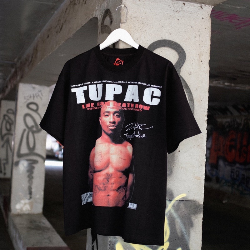 BLANK | Áo Thun 2PAC Tay Lỡ Unisex - Đen/Trắng Cổ Tròn