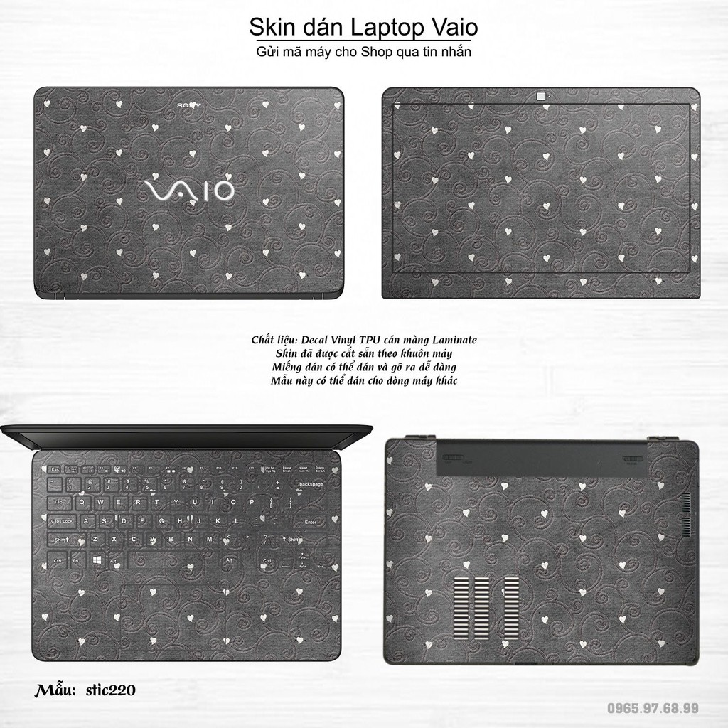 Skin dán Laptop Sony Vaio in hình Hoa văn sticker nhiều mẫu 35 (inbox mã máy cho Shop)