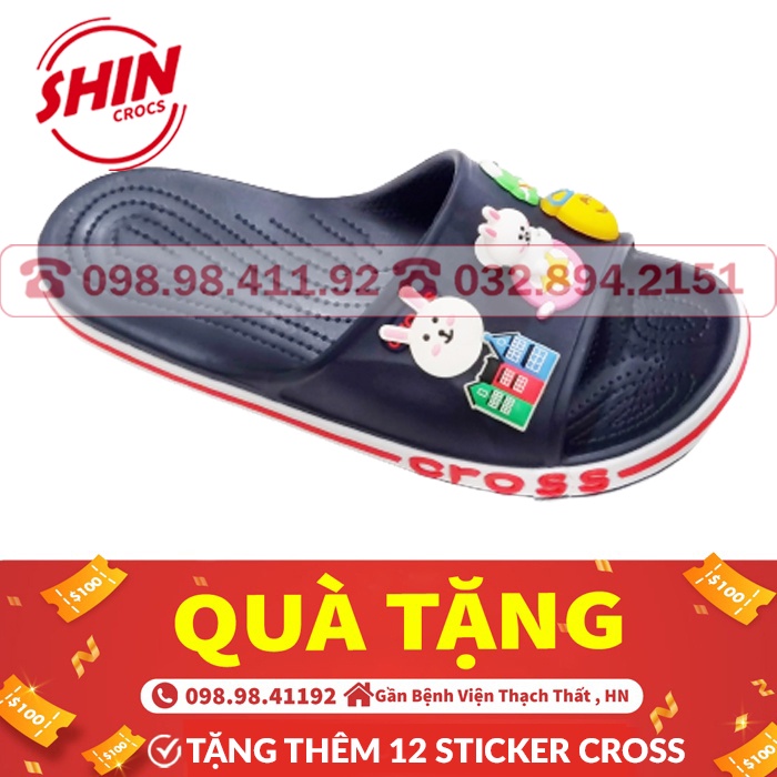 dép lê crossFREESHIPdép lê cross họa tiết mix các màu SHINCRHU921 tặng thêm 12 sticker cross