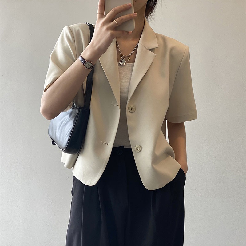 Áo Khoác Blazer Nữ Ngắn Tay Dáng Ngắn Công Sở Thanh Lịch Thời Trang Talene AO KHOAC NU 002V4