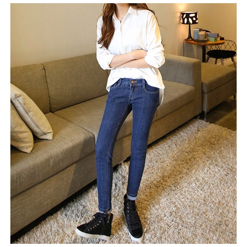 SUXI Áo kiểu Cotton trắng form rộng tay dài 8283 #