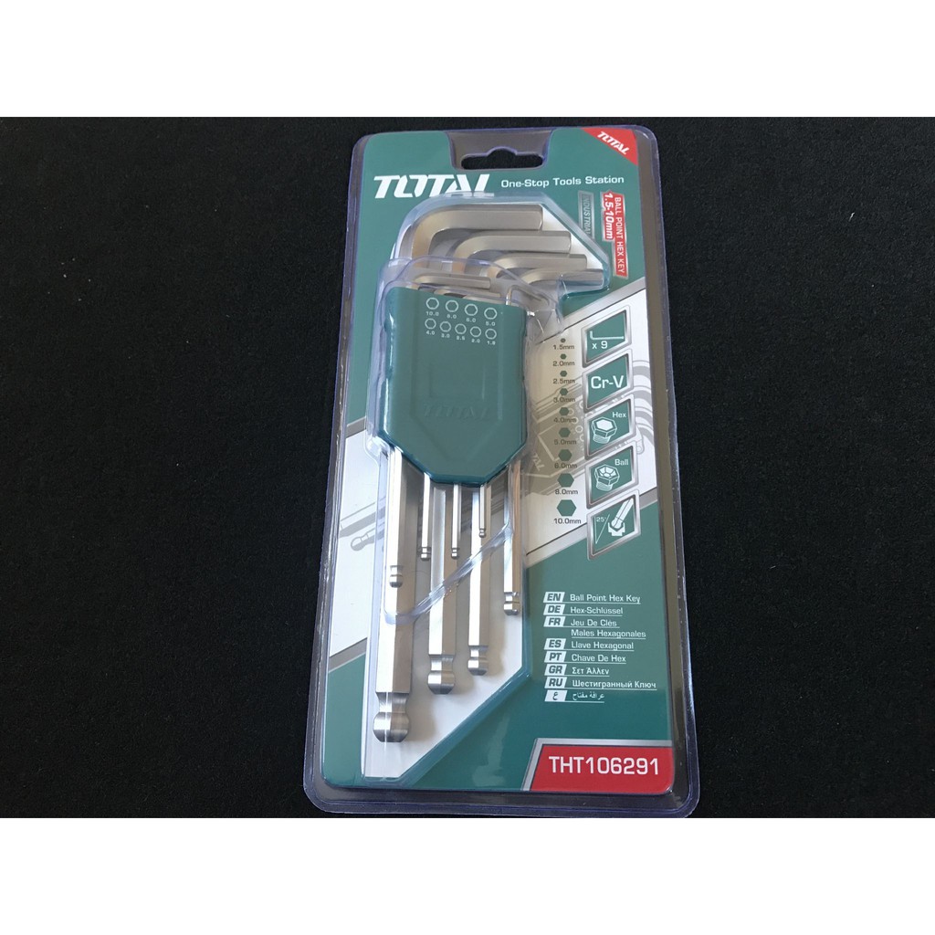 1.5-10MM BỘ KHÓA LỤC GIÁC ĐẦU BI 9 CHI TIẾT TOTAL THT106291