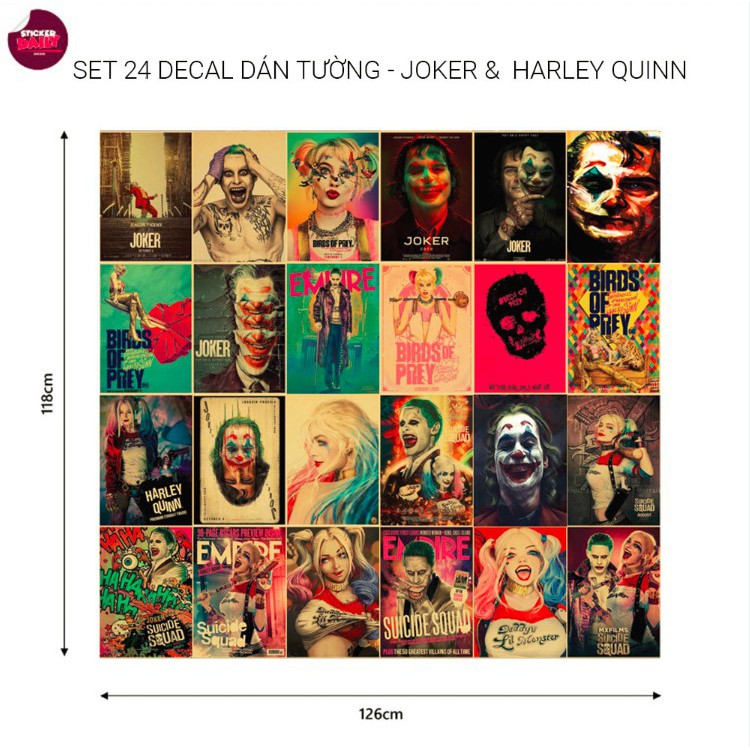 Set 24 Decal dán tường - Joker
