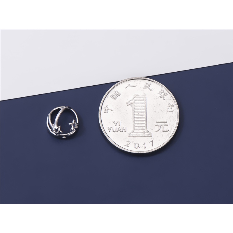 Giá Đỡ Hạt Xỏ Lỗ Hình Bán Nguyệt Bằng Bạc Sterling 925 Dùng Làm Trang Sức DIY