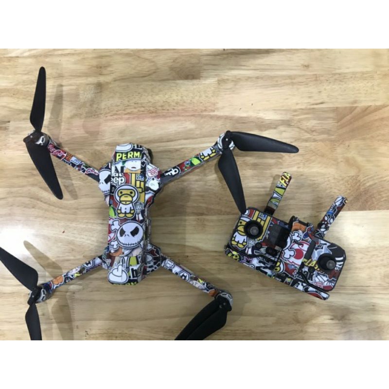 Skin Decal Dán Trang Trí Cho Flycam Sjrc F11S 4K Pro Phiên Bảng Sticker Hoạt Hình - Dán 2 Pin