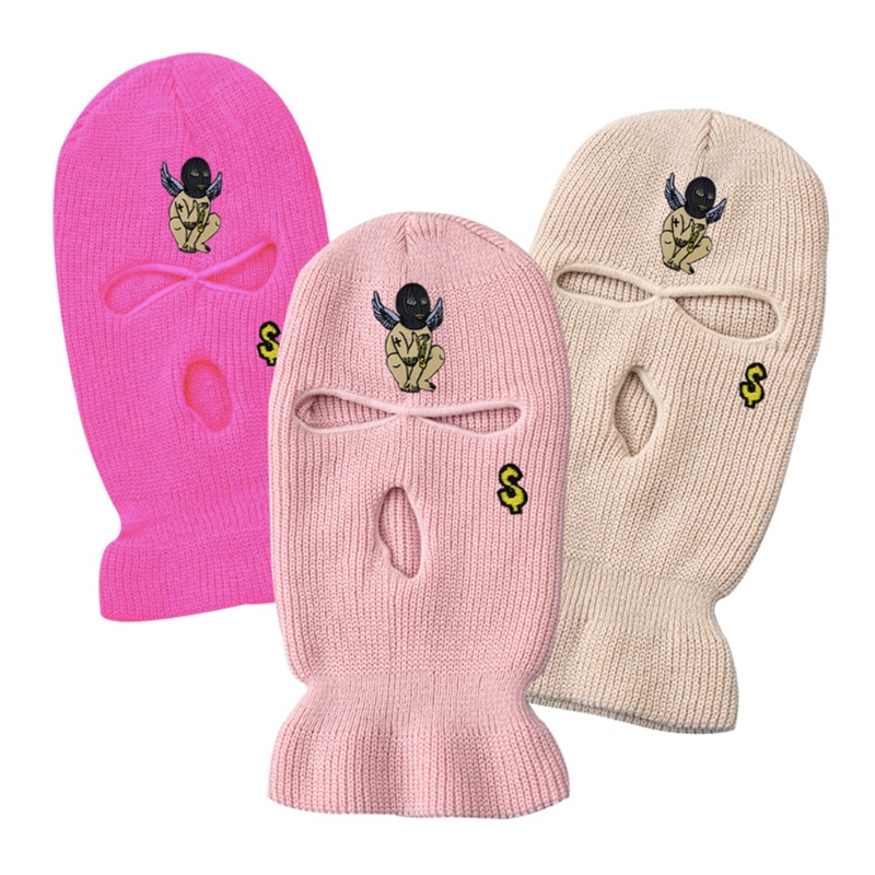 Mũ len trùm đầu 3 lỗ kèm khẩu trang toàn bộ khuôn mặt