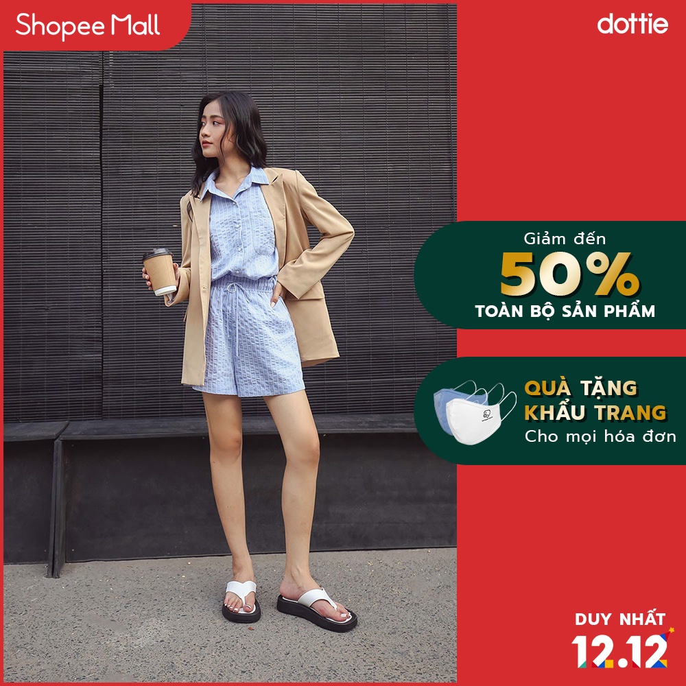 DOTTIE - Quần ngắn lưng thun kẻ sọc nữ Q0086