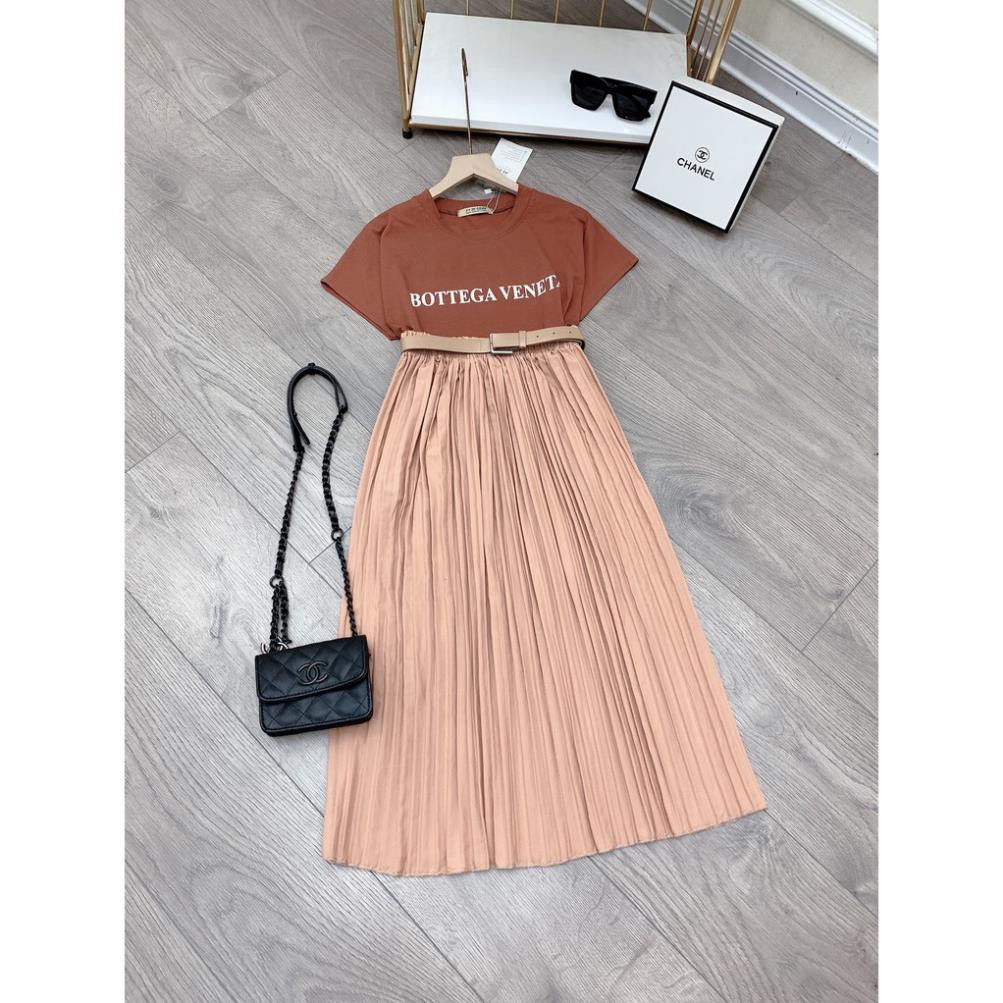Set đồ nữ cá tính, set váy dài áo thun đi chơi sang chảnh mùa hè đẹp 8A00046 THVVN | BigBuy360 - bigbuy360.vn