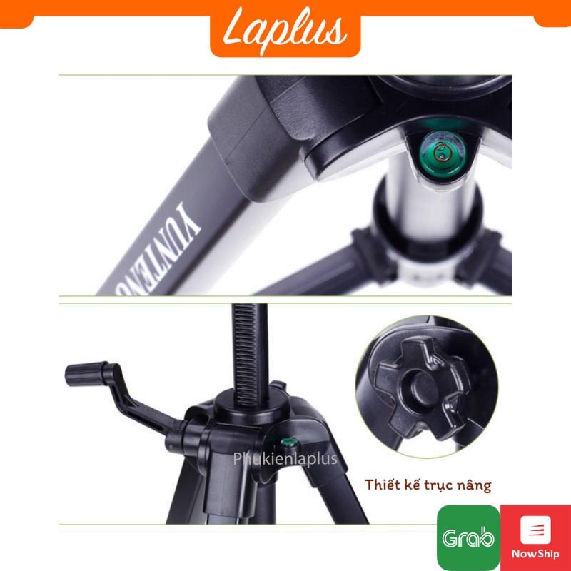 Chân máy ảnh, tripod Yunteng Model 668, khung nhôm cao cấp