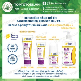 Kem chống nắng Trẻ em Cancer Council Kids SPF 50+/ PA ++++