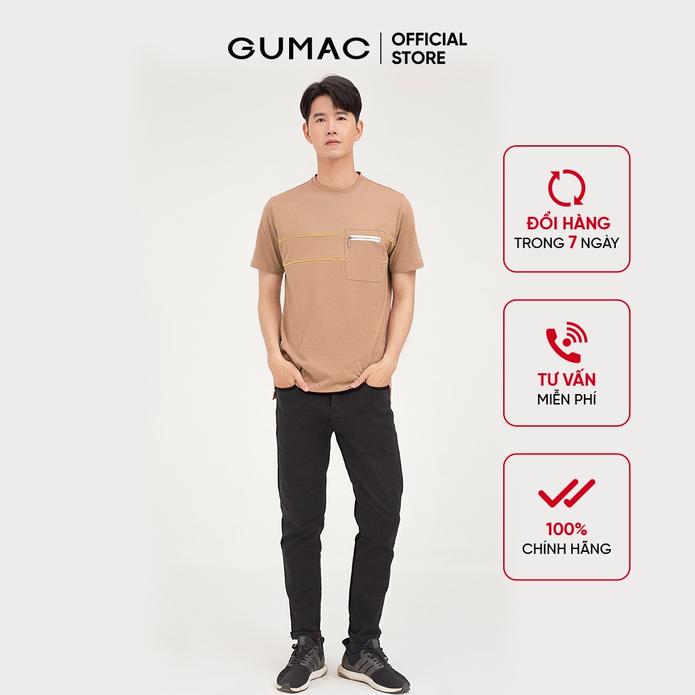 Áo thun nam túi phối khóa GUMAC chất Cotton nhiều màu, đủ size ATNB475 | BigBuy360 - bigbuy360.vn