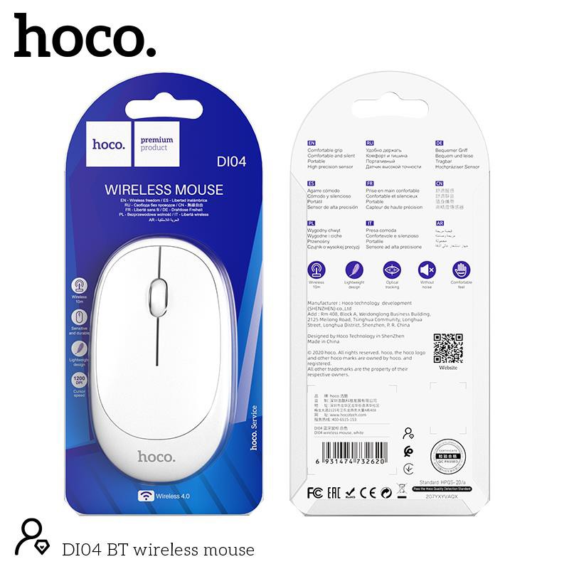 Chuột Không Dây Hoco DI04 ✔Bluetooth 4.0 ✔Kết Nối 10m ✔Trọng Lượng Nhẹ ✔Click Chuột Nhạy - Bảo Hành 12 Tháng | BigBuy360 - bigbuy360.vn