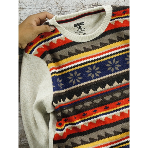 ÁO NỈ SPAO AZTEC SWEATER - SIZE S