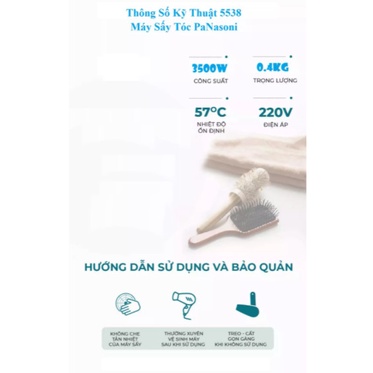 Máy Sấy Tóc 2 Chiều Model 5528 Công Suất Lớn 3500W(Tặng Dụng Cụ Tạo Kiểu ) - Bảo hành 12 tháng lỗi 1 đổi 1