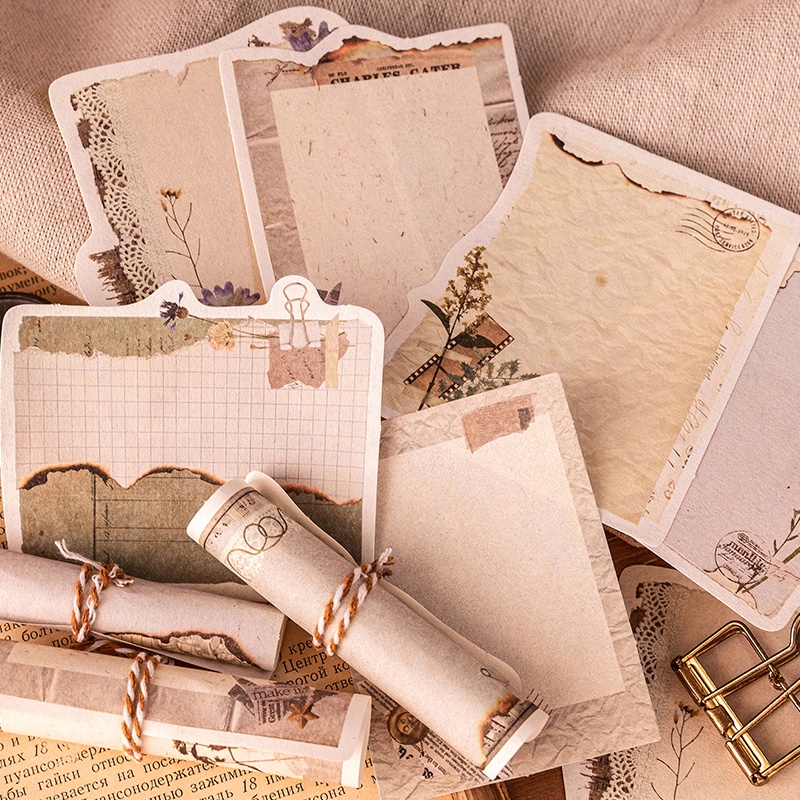 Set 30 Giấy Ghi Chú Họa Tiết Cây Cối Phong Cách Vintage Cho Sổ Tay/Nhật Ký