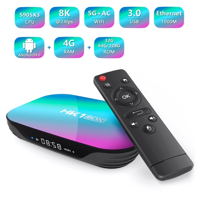 Smart TV HK1 Box thông minh 4G+32G và 4G+64G