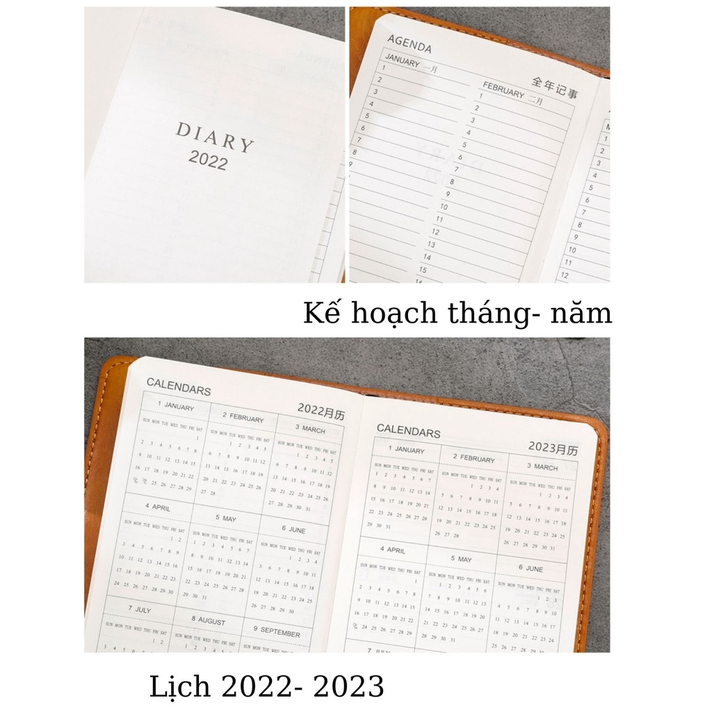 Sổ tay thông minh kiểu Nhật 2023- A6 Bìa da PU