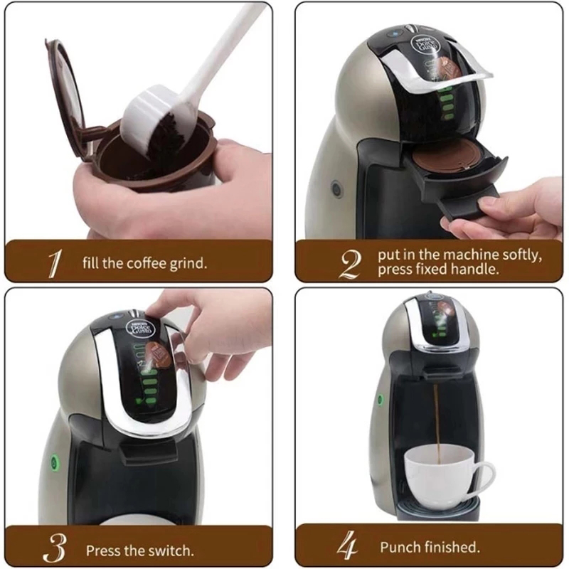 Bộ 4 Viên Nén Cà Phê Dolce Gusto Kèm Muỗng Và Cọ 200 Lần