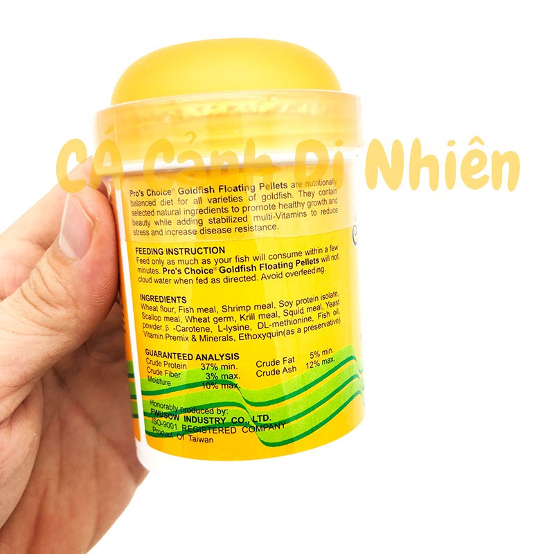 Thức ăn cho cá vàng GOLDFISH Pro'S Choice dạng HẠT lọ CAM 75 Gram