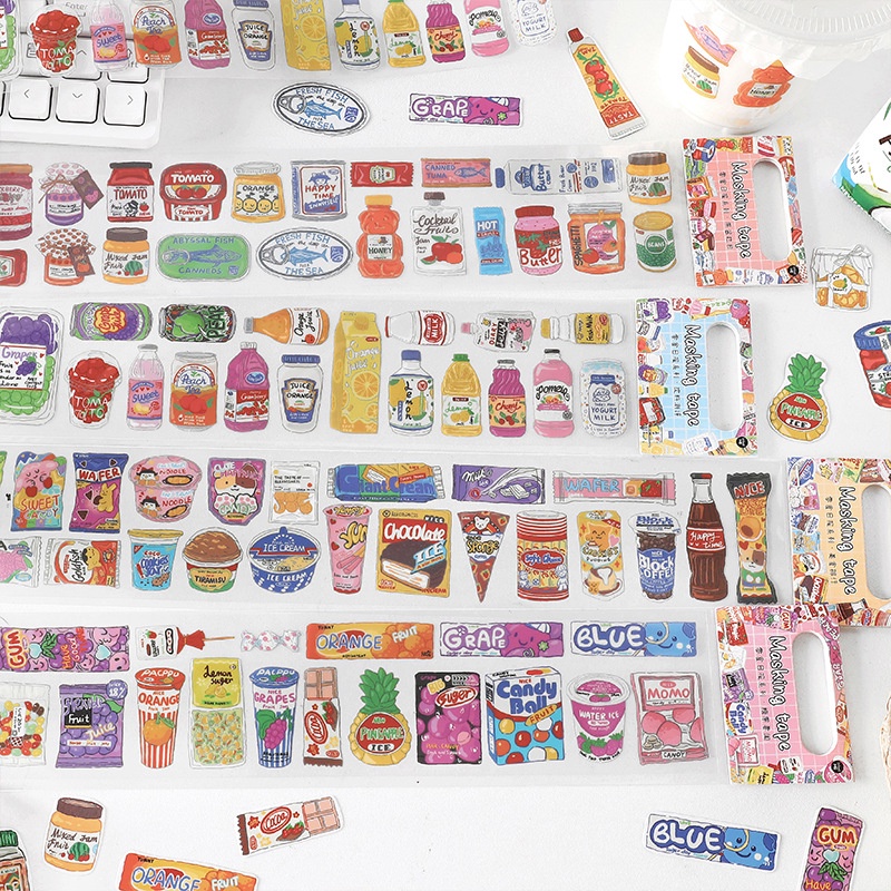 1 Tấm Băng Dính Rộng Họa Tiết Hoạt Hình Dễ Thương Để Ghi Chép / Đồ Uống