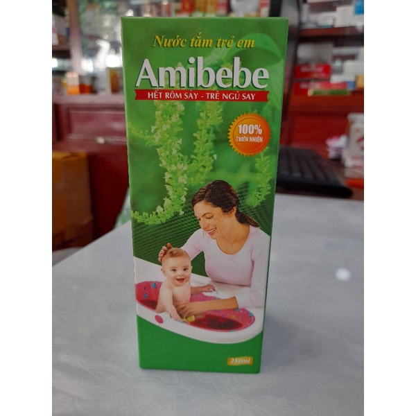 Nước Tắm Trẻ Em Amibebe_ Hết rôm sảy,trẻ ngủ say.Chai 250 ml