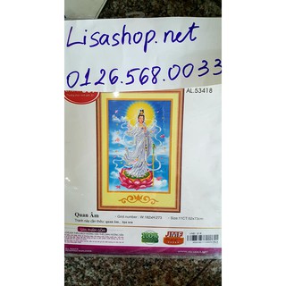 Tranh thêu PHẬT QUAN ÂM 53418( 52X73CM)chưa đính