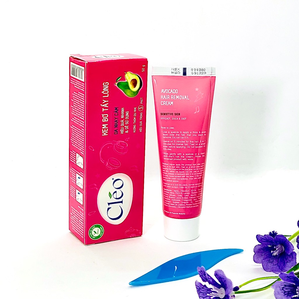 Kem Bơ Tẩy Lông CLEO Xanh cho Da thường, sạch lông trong 5 phút Tuýp 50g - Minpharmacy