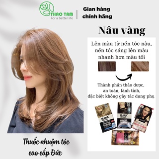 Thuốc nhuộm tóc màu nâu vàng, thuốc nhuộm nâu, màu thời trang kèm oxy trợ nhuộm Thaotamstore