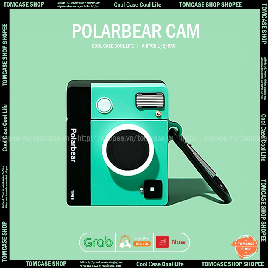 Ốp Vỏ Case Airpod 2/pro/3/1, bảo vệ bao đựng tai nghe bluetooth ốp/Airpod 2/pro, hình máy ảnh POLARBEAR CAM- TOM CASE