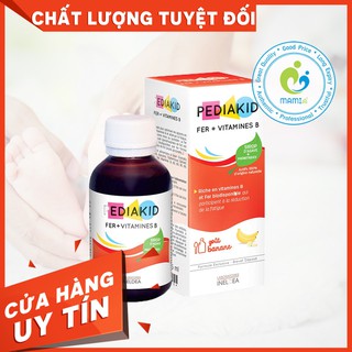 Siro sắt và vitamin B (125ml) hỗ trợ ăn ngon, tăng hấp thu cho trẻ từ 6 tháng tuổi Pediakid Fer + Vitamines B, Pháp