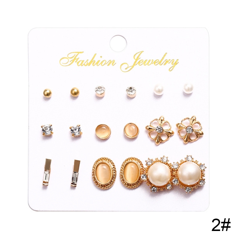 Bộ khuyên tai AY đính ngọc trai giả thiết kế đơn giản thời trang dành cho nữ