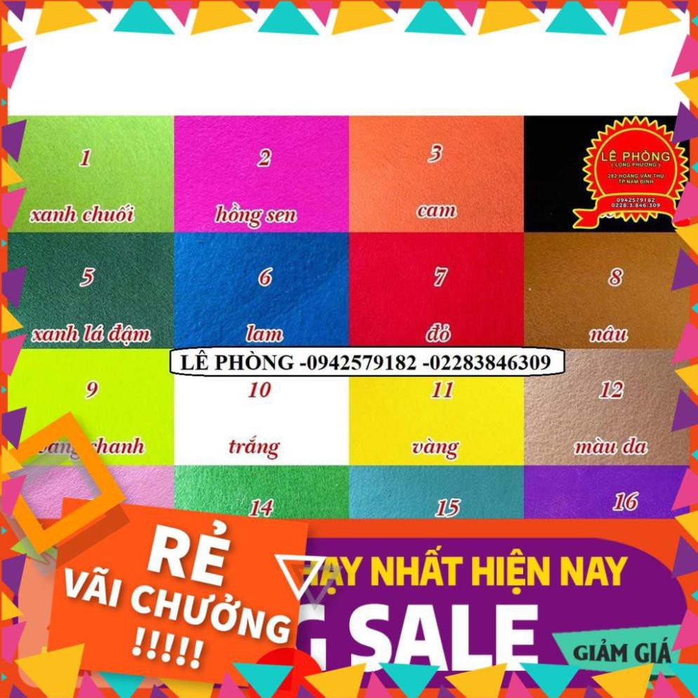 [ BÁN CHẠY ]  [ Mầm Non ] VẢI DẠ NỈ khổ 90*90 cm ( Inb shop để chọn màu )